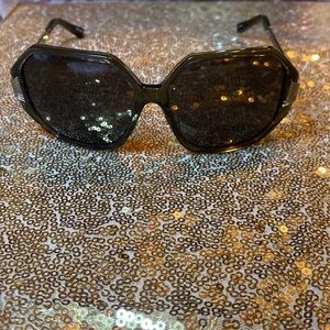 | Linda Farrow | Trans Green W/Grey Lens Hexagonal Sunglass